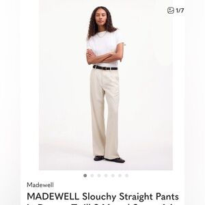 Madewell Relaxed Fit slouch straight Pants in muted stone